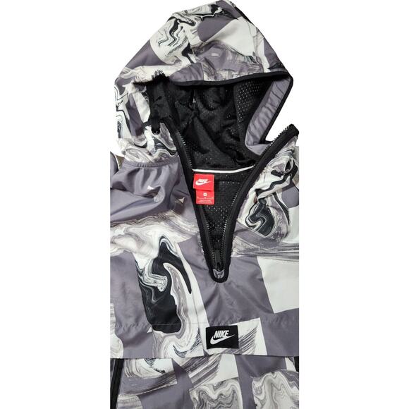 Nike Womens Windbreaker NSW Black/Marble Quarter Zip Hood Jacket 908766 036 Med. - Picture 7 of 12